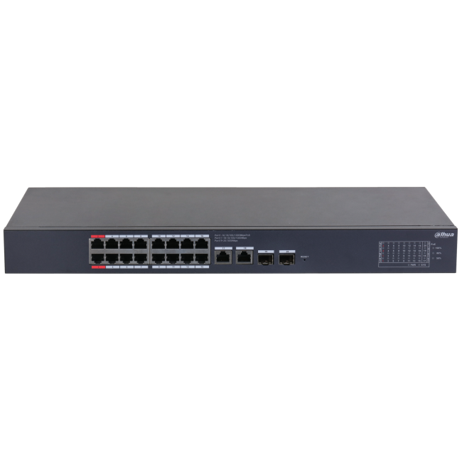 Dahua CS4220-16GT-190 DoLynk Care manageeritav switch • 16*Gbps PoE + 2*Gbps + 2*SFP • 190W